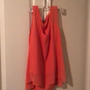 Orange pink casual top